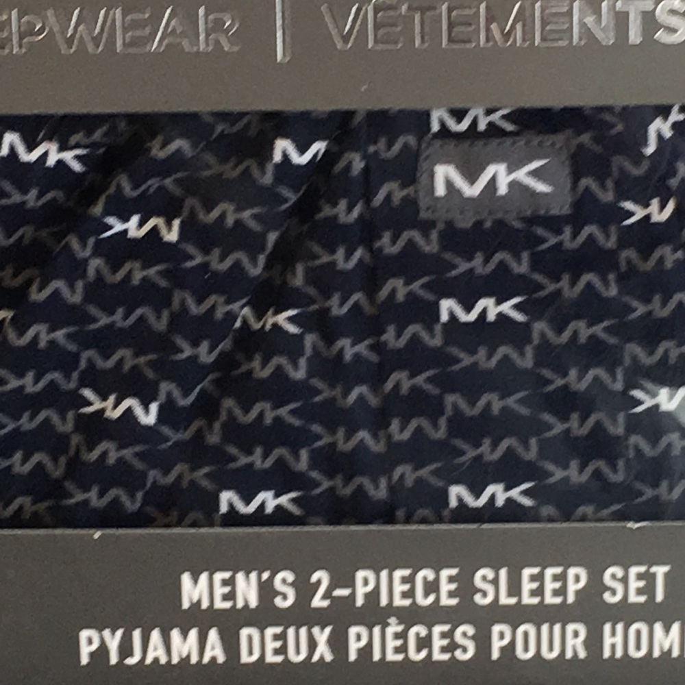 NWT Michael Kors Blue/White/Gray 2 Pc Pajama Set - Picture 3 of 5